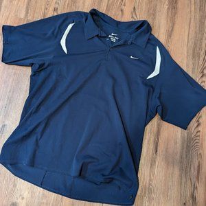 Nike, Men's Dri-Fit Polo Golf Shirt, Blue and White, size 2XL
